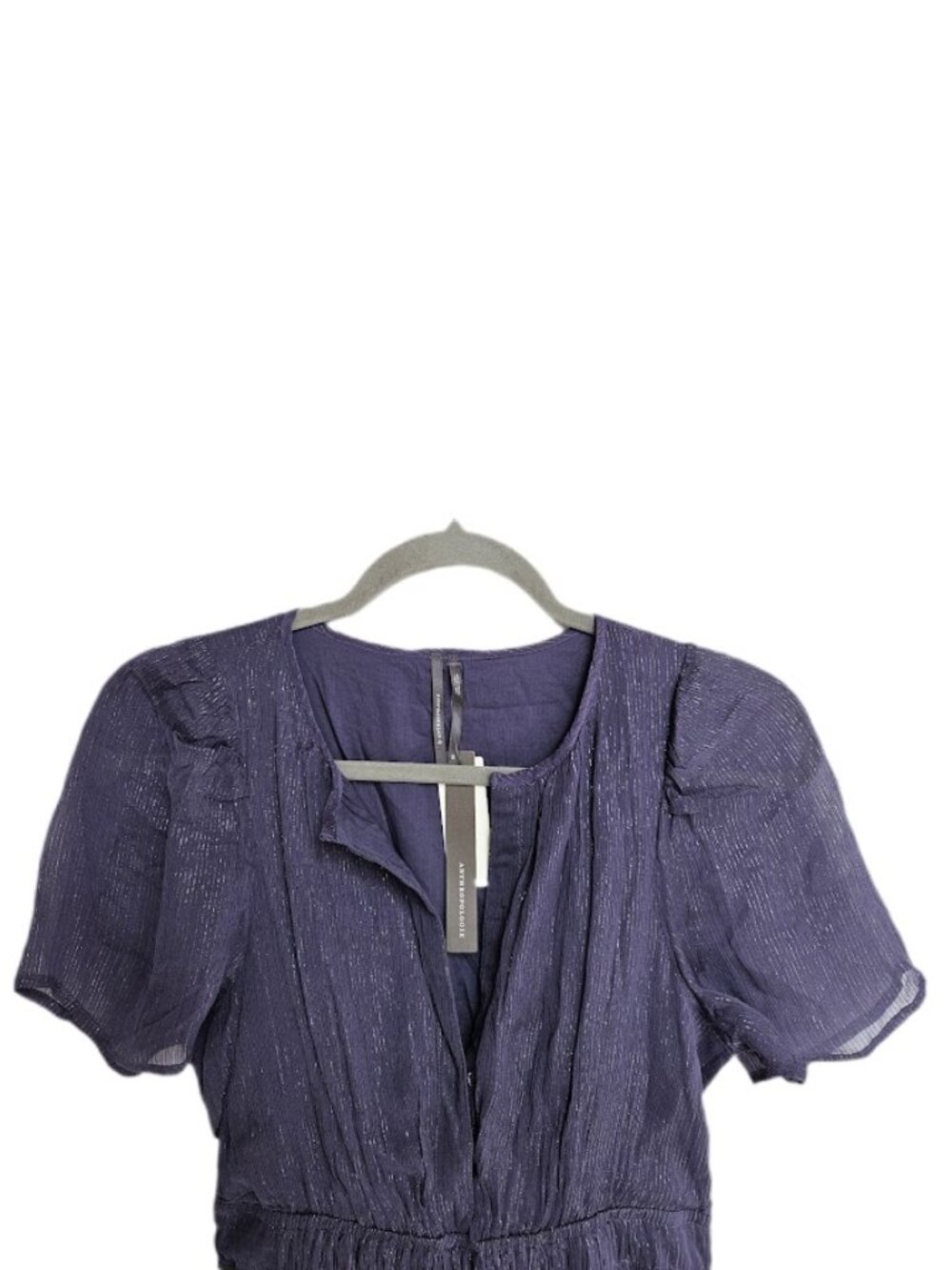 NWT Anthropologie The Somerset Maxi Dress Lurex Edition Purple Metallic XS - Picture 4 of 14